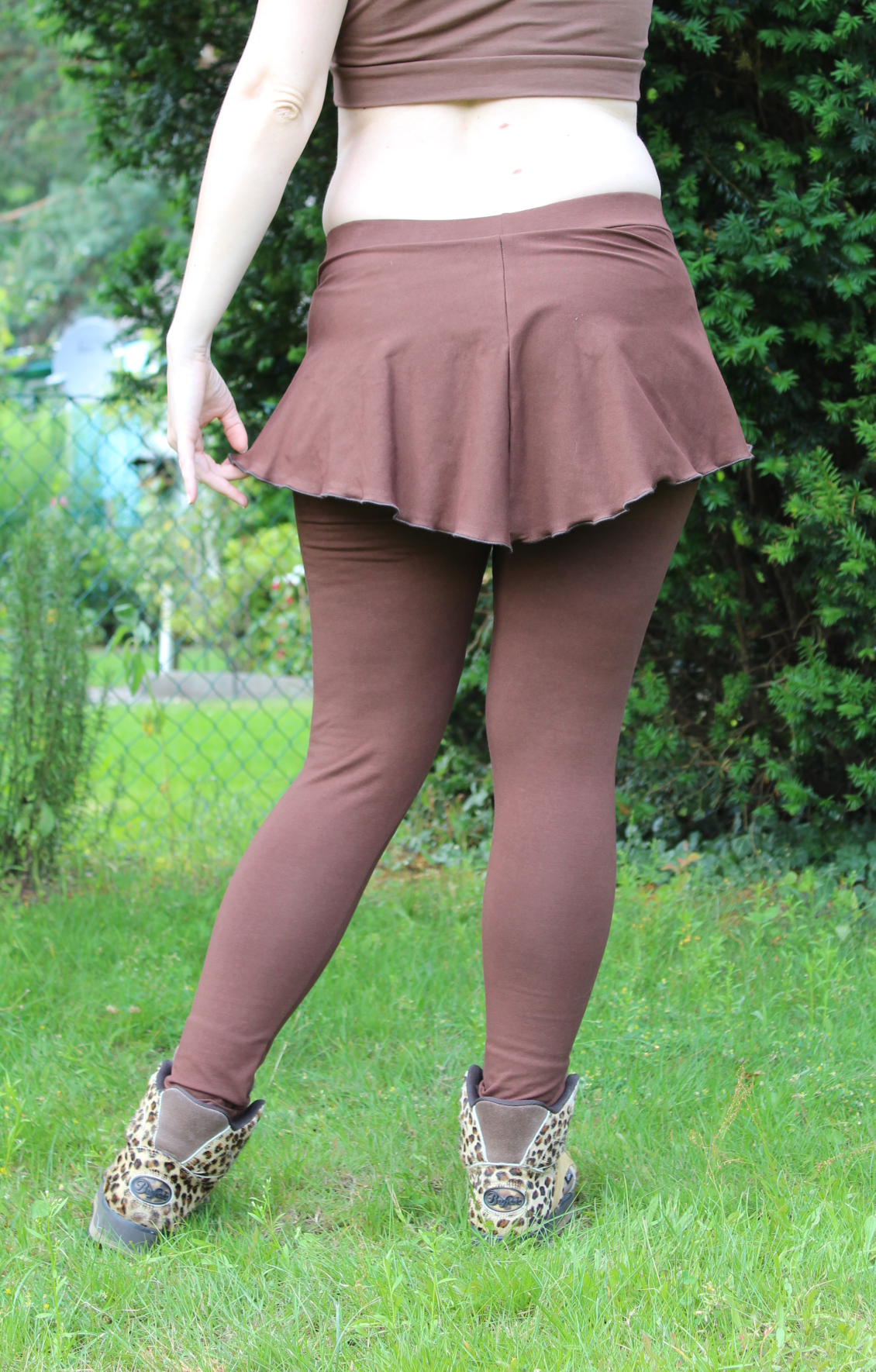 Leggings Phanchee mit integriertem Rock braun