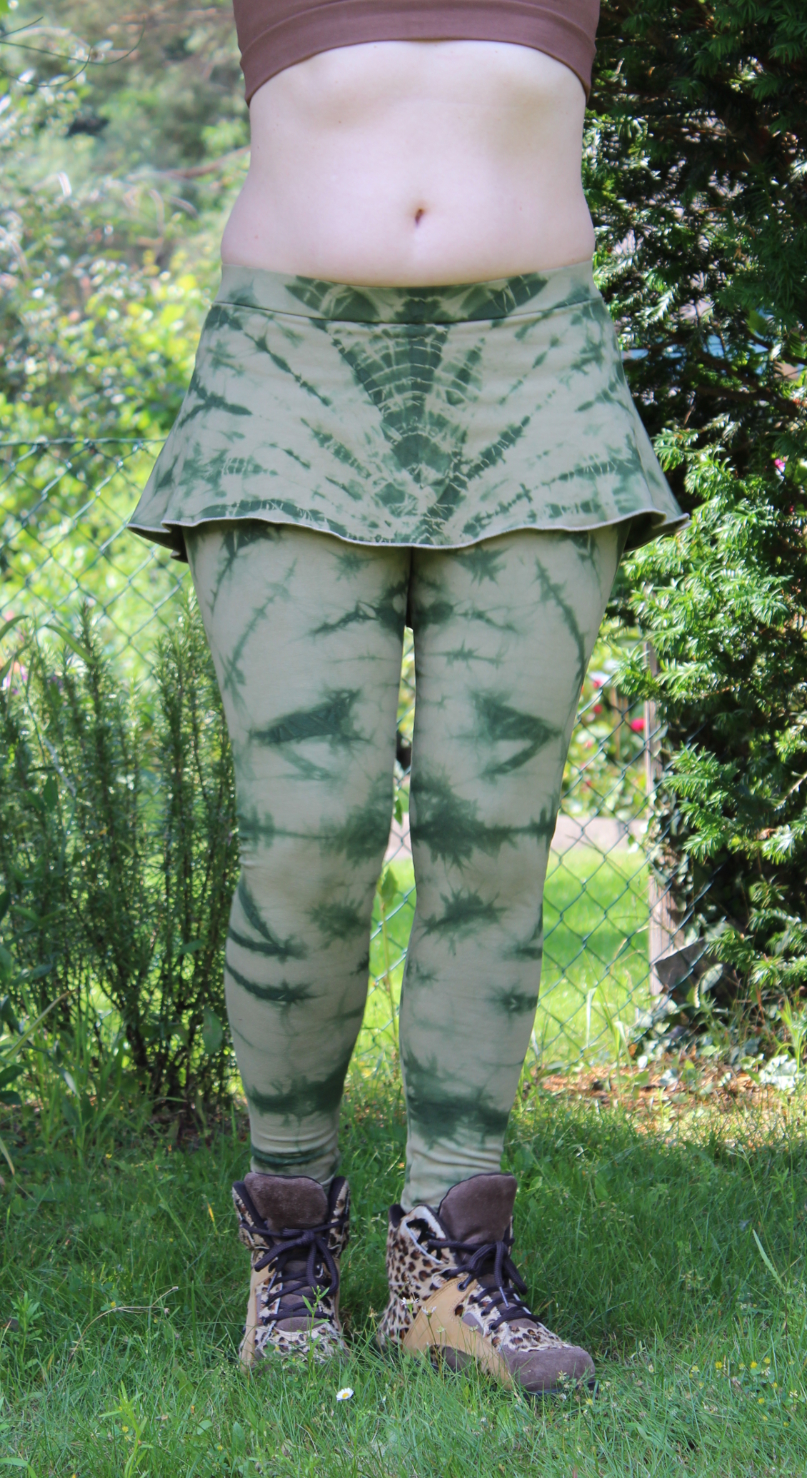 Leggings Phanchee mit integriertem Rock beige/grün